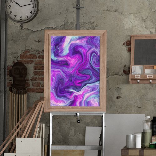 Purple Fluid Art Poster