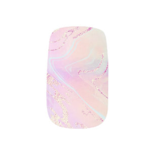 purple fluid marble minx nail art