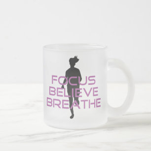 Purple Focus Believe Breathe Frosted Glass Coffee Mug