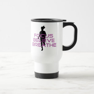 Purple Focus Believe Breathe Travel Mug