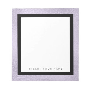Purple Foil and Black Border Notepad 5.5" x 6"