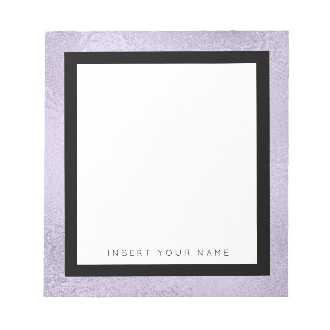 Purple Foil and Black Border Notepad 5.5" x 6" (Front)