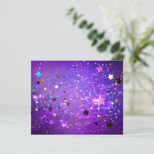 Purple foil background with Stars (Standing Front)