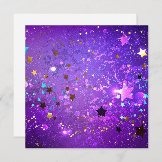 Purple foil background with Stars (Front/Back)