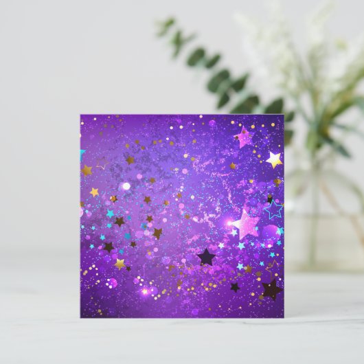 Purple foil background with Stars (Standing Front)