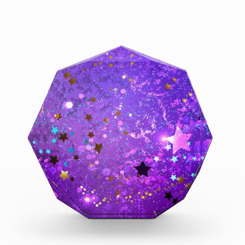 Purple foil background with Stars Acrylic Award