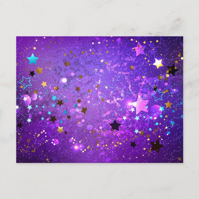 Purple foil background with Stars Advice Card (Front)