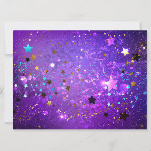 Purple foil background with Stars Announcement
