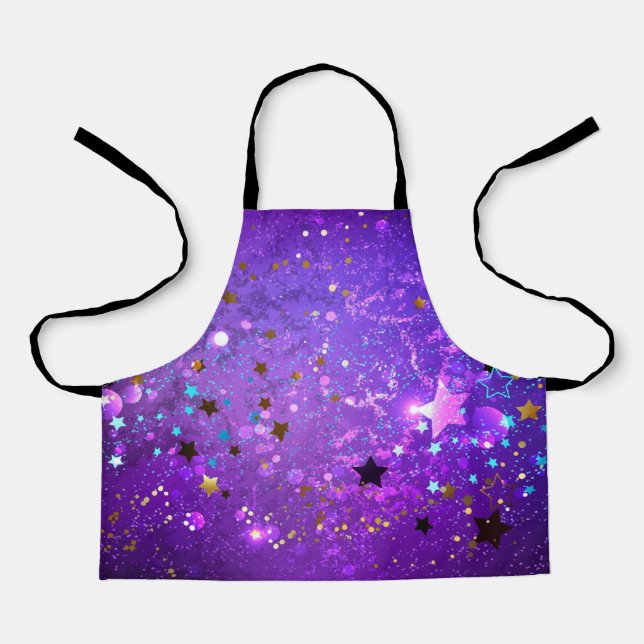 Purple foil background with Stars Apron (Front)
