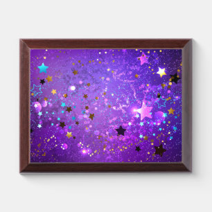 Purple foil background with Stars Award Plaque
