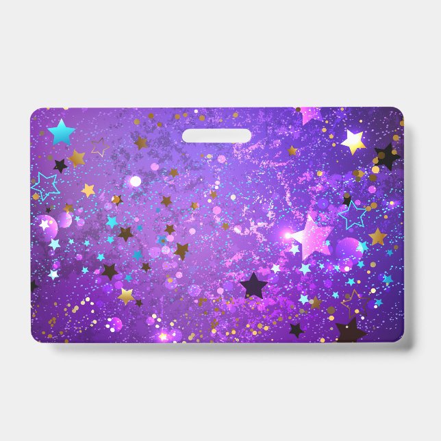 Purple foil background with Stars Badge (Front)