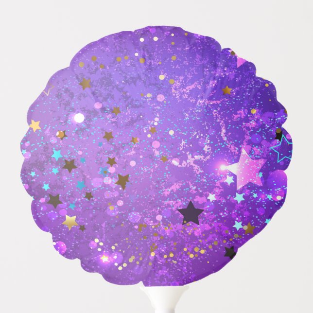 Purple foil background with Stars Balloon (Front)