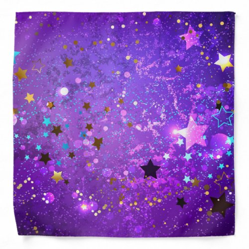 Purple foil background with Stars Bandana