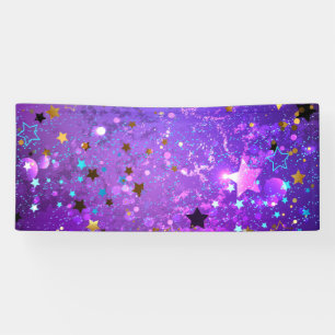 Purple foil background with Stars Banner