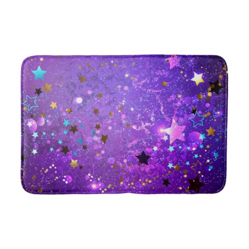 Purple foil background with Stars Bath Mat