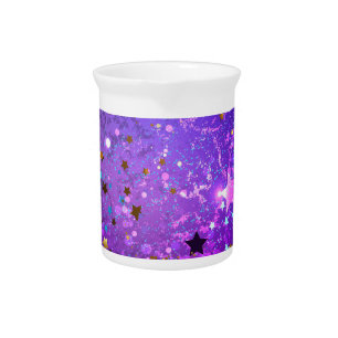 Purple foil background with Stars Beverage Pitcher