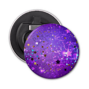 Purple foil background with Stars Bottle Opener