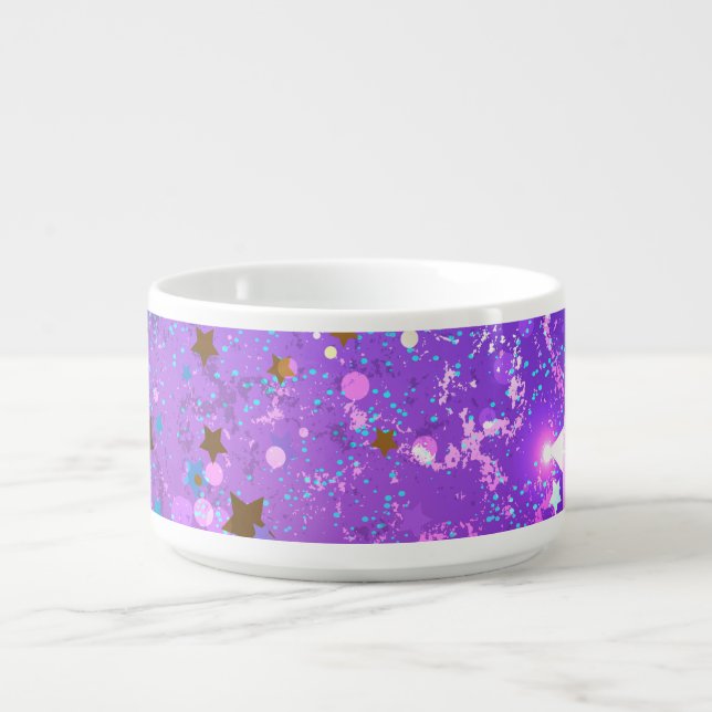Purple foil background with Stars Bowl (Center)