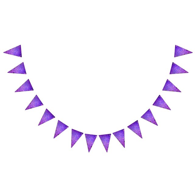 Purple foil background with Stars Bunting Flags (All)