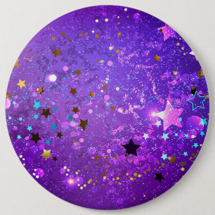 Purple foil background with Stars Button