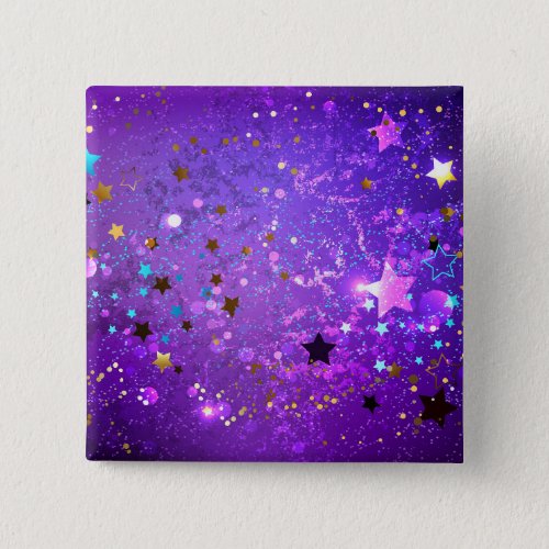 Purple foil background with Stars Button