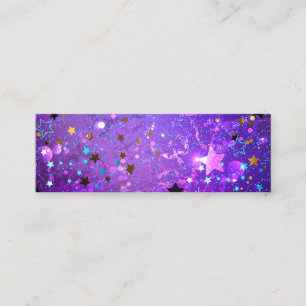Purple foil background with Stars Calling Card