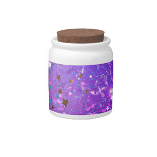 Purple foil background with Stars Candy Jar