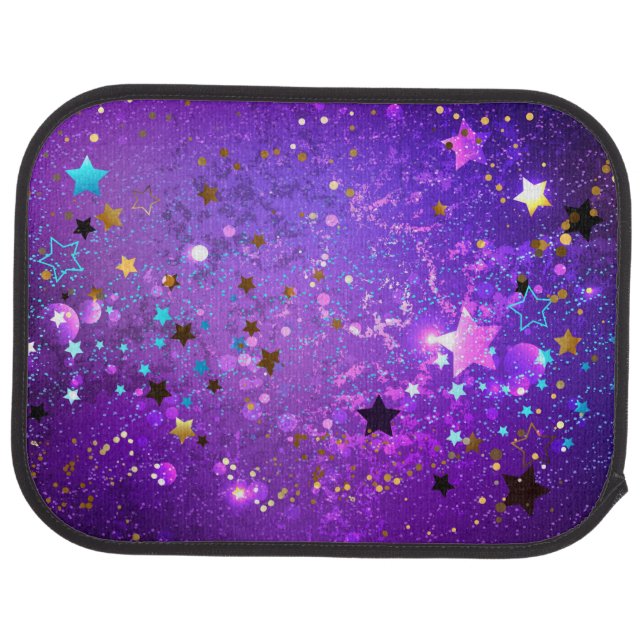 Purple foil background with Stars Car Floor Mat (Rear)