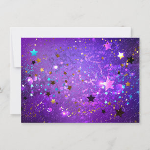 Purple foil background with Stars Card