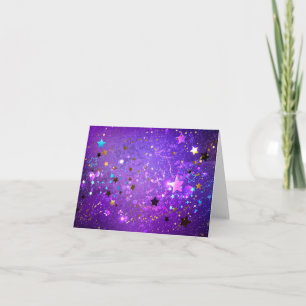 Purple foil background with Stars Card