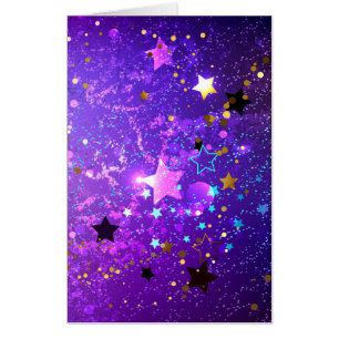 Purple foil background with Stars Card