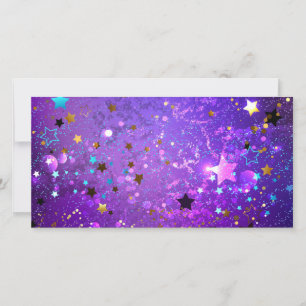 Purple foil background with Stars Card