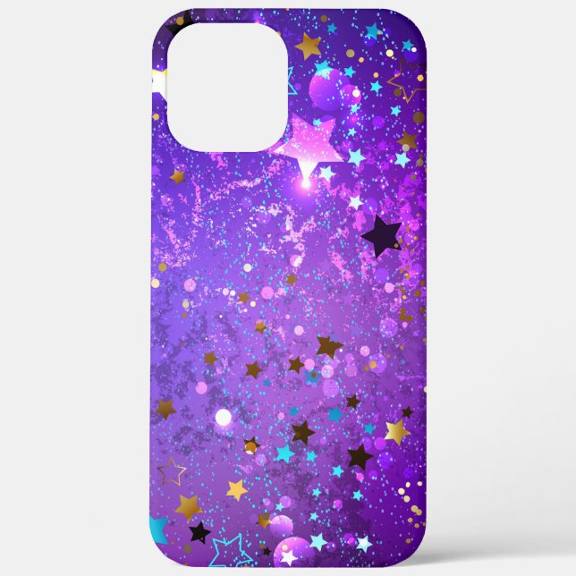 Purple foil background with Stars Case-Mate iPhone Case (Back)