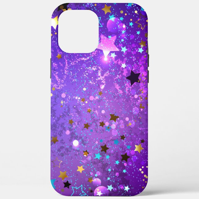 Purple foil background with Stars Case-Mate iPhone Case (Back)