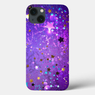 Purple foil background with Stars iPhone 13 Case