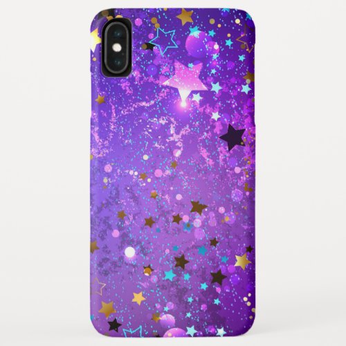 Purple foil background with Stars iPhone XS Max Case