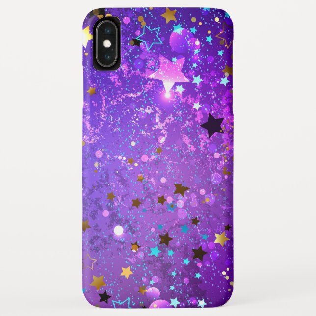 Purple foil background with Stars Case-Mate iPhone Case (Back)