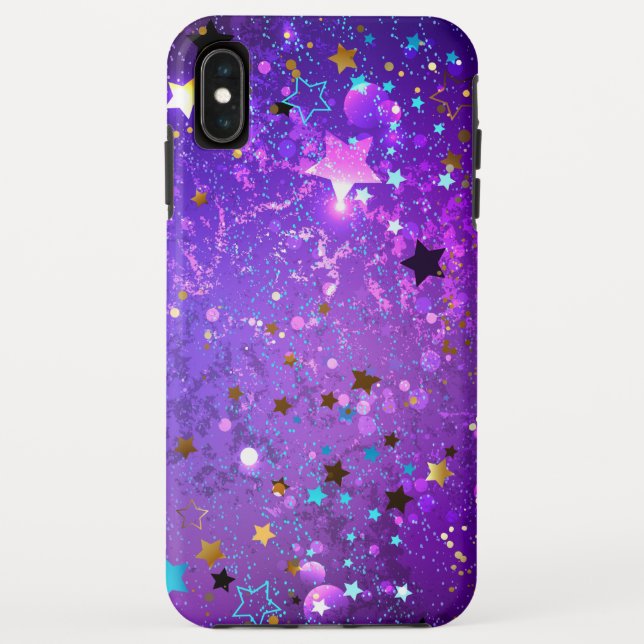 Purple foil background with Stars Case-Mate iPhone Case (Back)