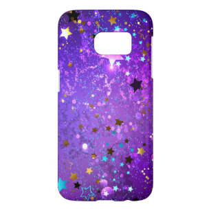 Purple foil background with Stars Samsung Galaxy S7 Case