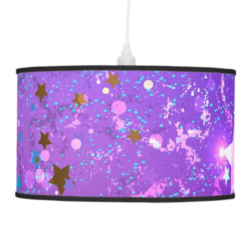 Purple foil background with Stars Ceiling Lamp