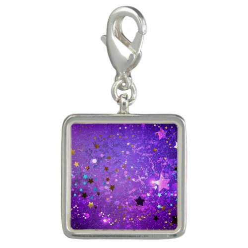 Purple foil background with Stars Charm