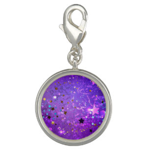 Purple foil background with Stars Charm