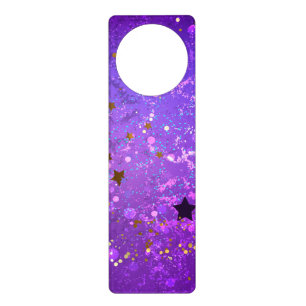 Purple foil background with Stars Door Hanger