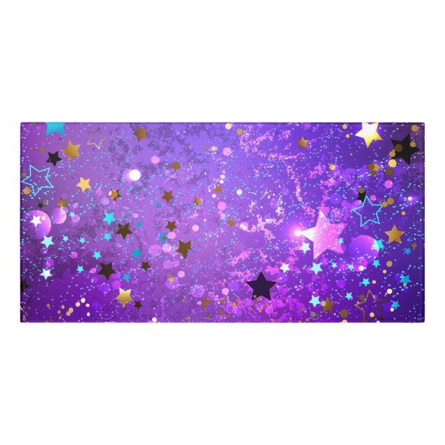 Purple foil background with Stars Door Sign (Classic Front)