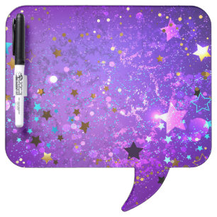 Purple foil background with Stars Dry Erase Board