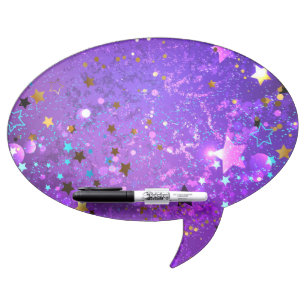 Purple foil background with Stars Dry Erase Board