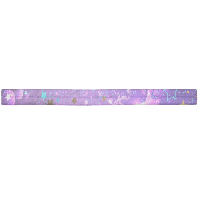 Purple foil background with Stars Elastic Hair Tie (Unwrapped)