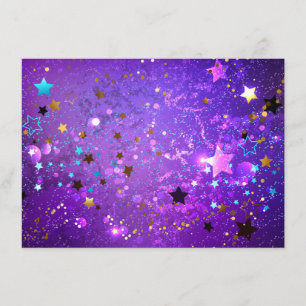 Purple foil background with Stars Enclosure Card