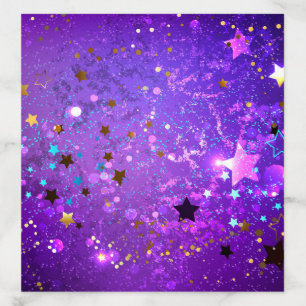 Purple foil background with Stars Envelope Liner