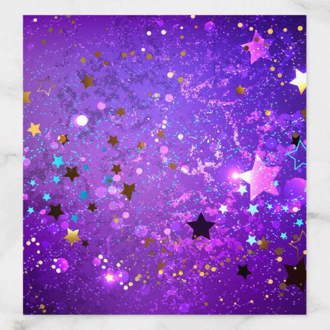 Purple foil background with Stars Envelope Liner (Design)